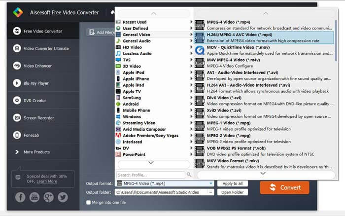 Select Output Format