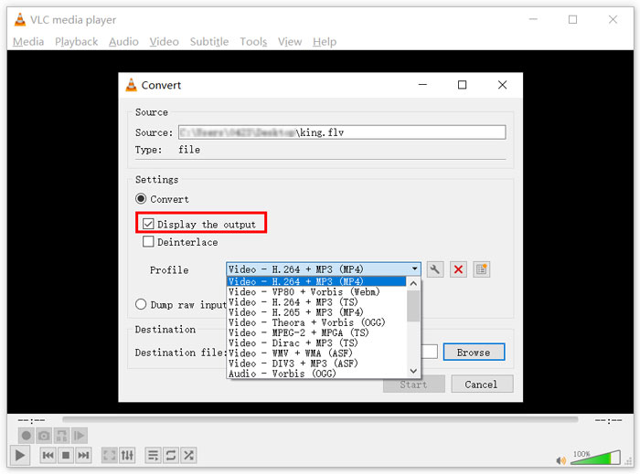 تبدیل FLV با VLC