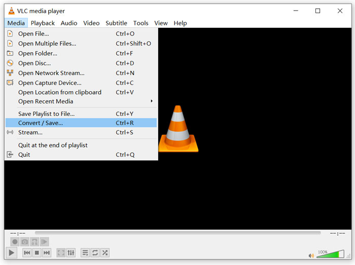 usar VLC Convert FLV