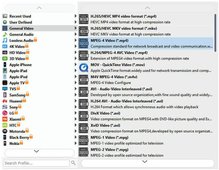 Select MP4 Output