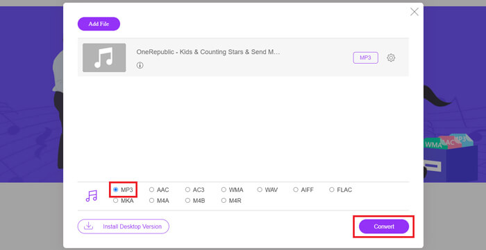 Convertir M4A en MP3