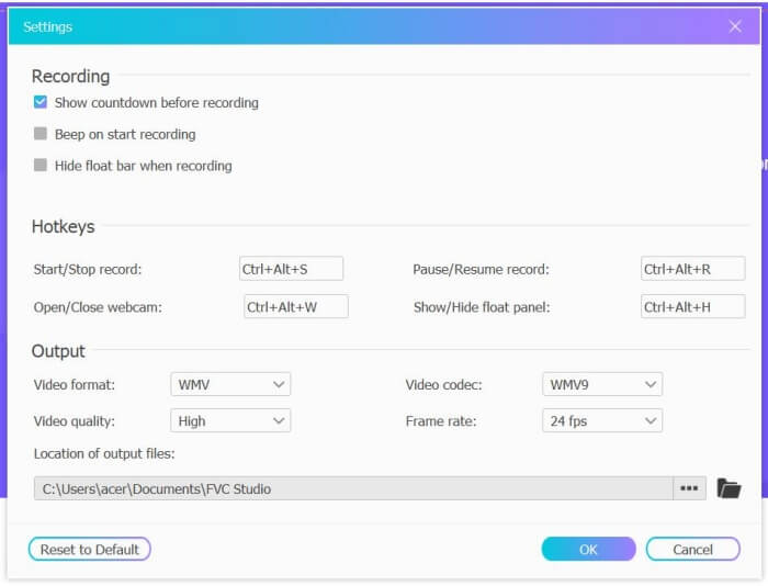 Cambiar la configuración de video