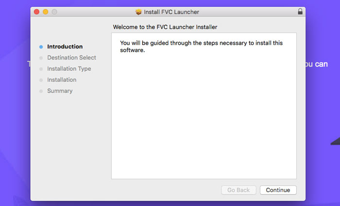 FVC launcher instal·la mac