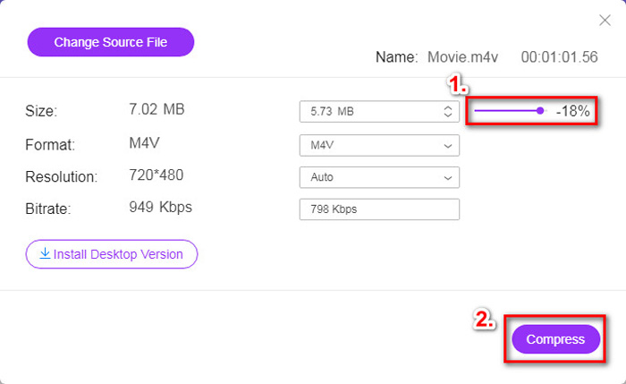 Compress M4V file