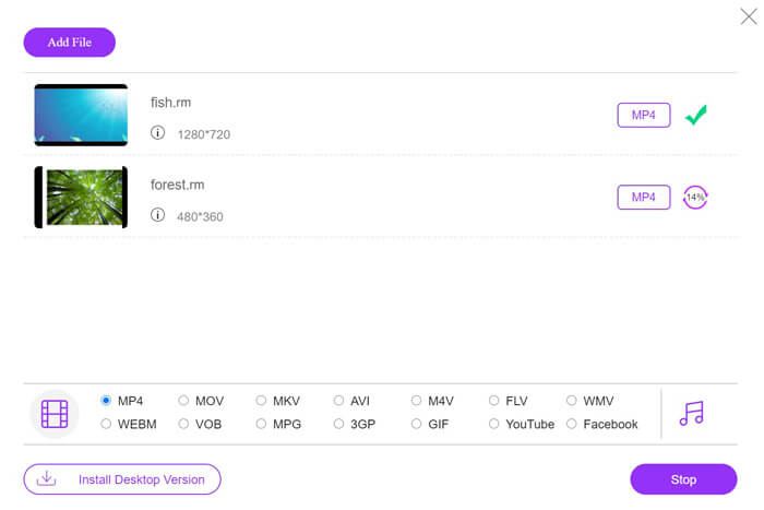 تبدیل RM به MP4 رایگان آنلاین