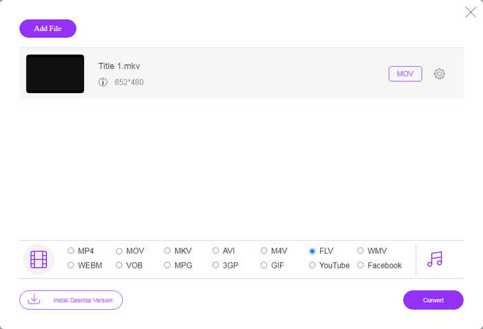 mov file converter unlimited size