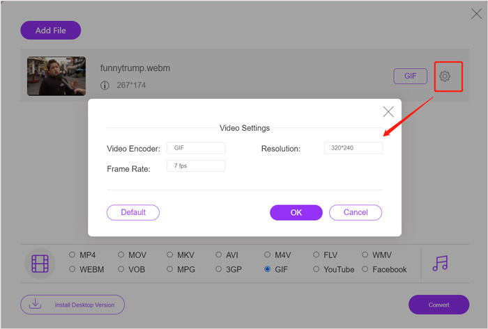 Convertir Webm en gif en ligne gratuitement