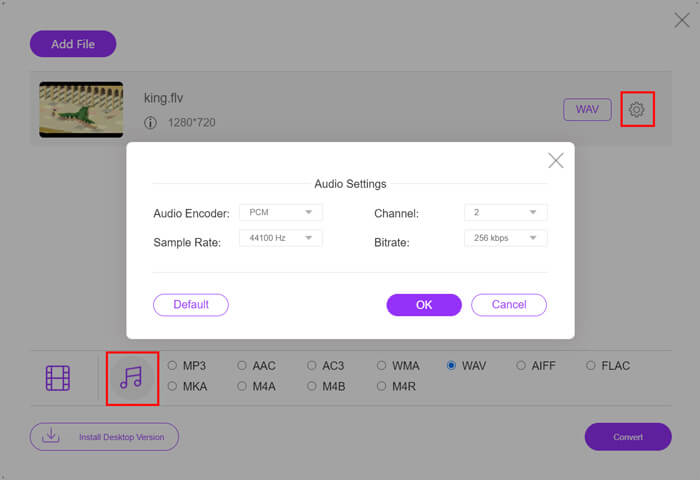 FLV σε WAV online