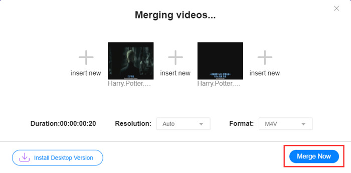 Click Merge now Button to Start merging