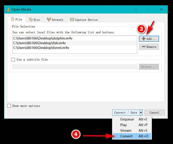 Dodajte V4 datoteke M4V