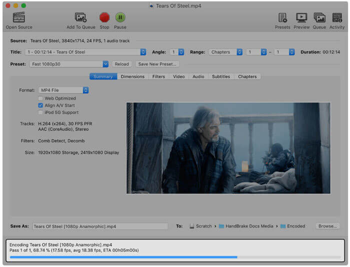 convert mp4 to divx handbrake