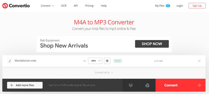 Legg til M4A til Online Audio Converter