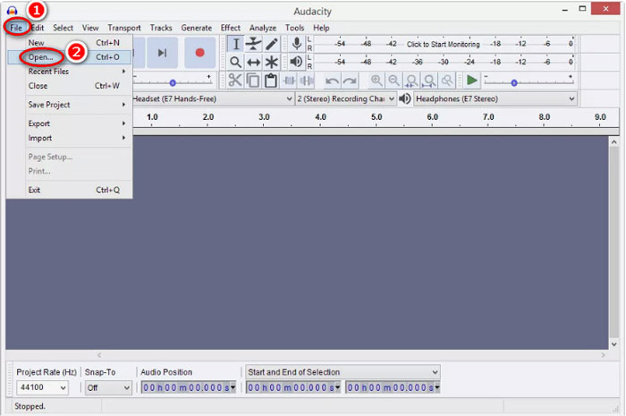 Add WAV File Audacity