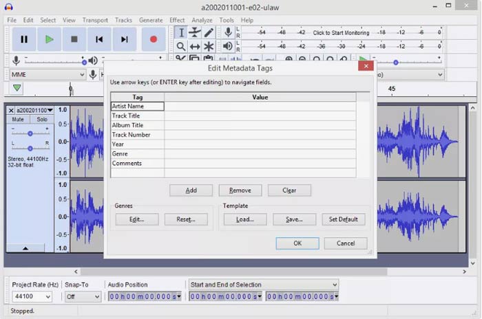 แปลง WAV เป็น MP3 Audacity