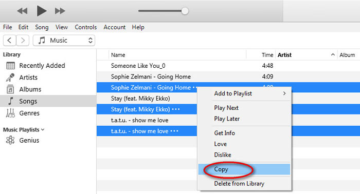 คัดลอกเพลง MP3 ใน iTunes