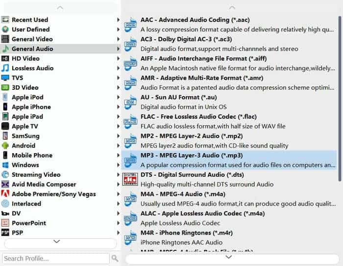 Pilih Format MP3