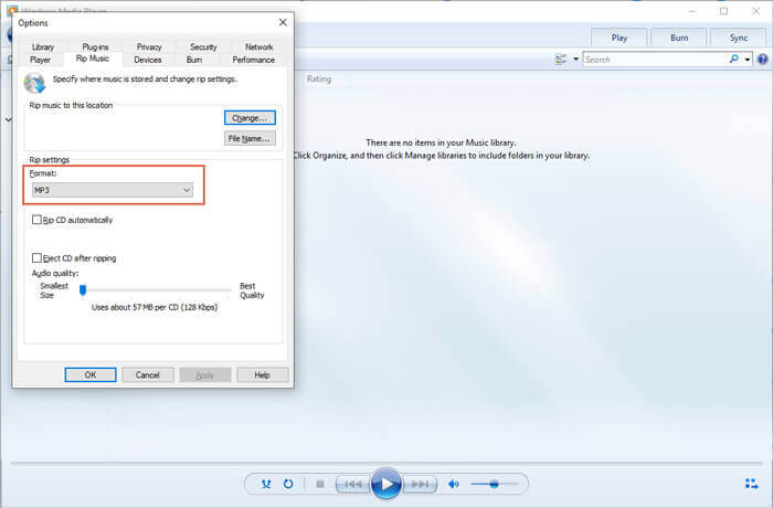 Windows Media Player Format MP3