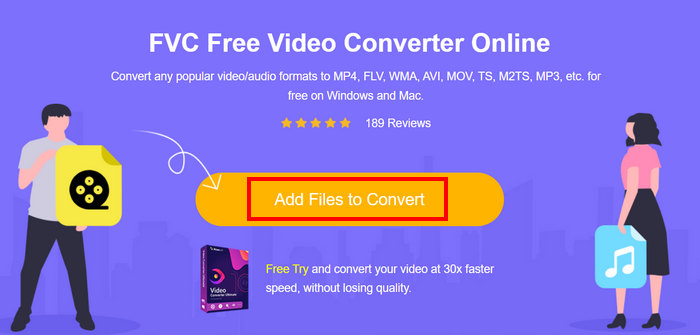 MPeg से MP4 FVC मुफ़्त वीडियो कनवर्टर ऑनलाइन फ़ाइलें जोड़ें