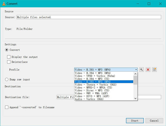 MP4 را برای SWF در VLC انتخاب کنید