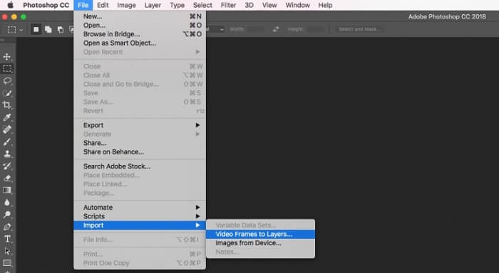 Import MP4 photoshop