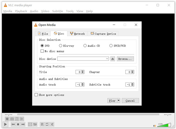 Reproducir dvd en vlc