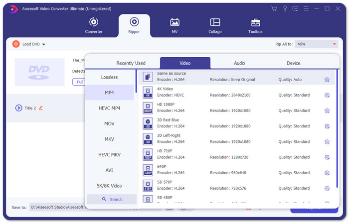 Trieu el format compatible amb Chormecast