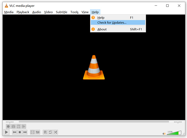 VLC בדוק אם קיימים עדכונים