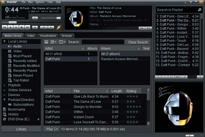 Winamp mp3 player