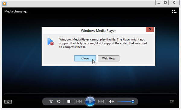 MKV lejátszása a Windows Media Player hibában