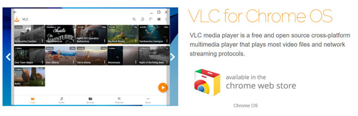 VLC pro přehrávání mp4 na Chromebooku