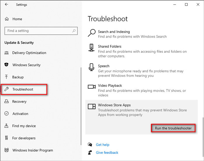 Esegui lo strumento di risoluzione dei problemi su Windows