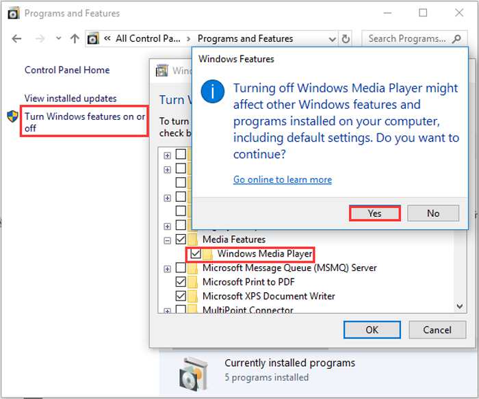 Windows media feature