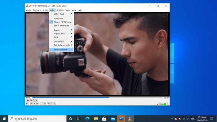 Tangkapan layar vlc