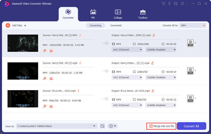 Tick the Box for Merge into One File