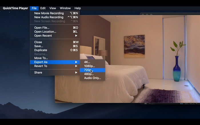 Kompres video dengan quicktime