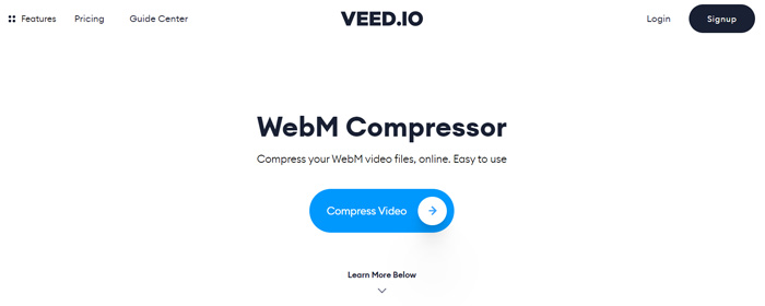 Сжать файл WEBM. WEBM видео. Veed.oi.