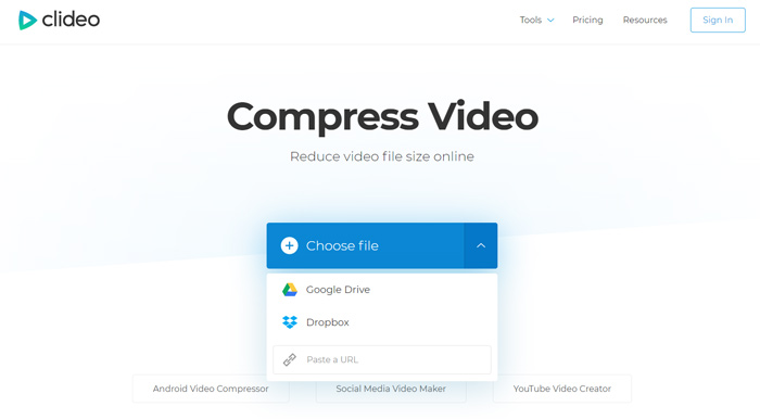 Clideo compress video