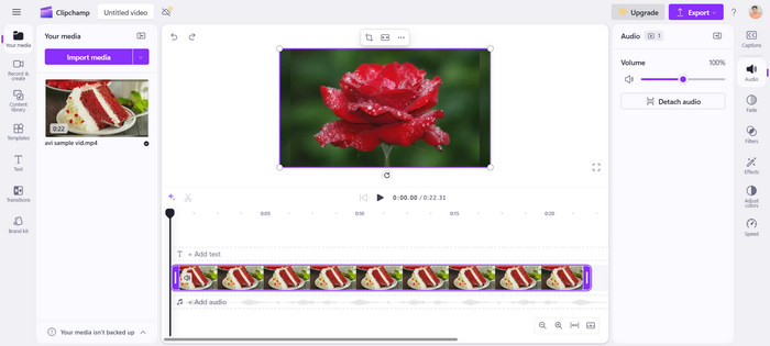 क्लिपचैम्प ऑनलाइन MP4 संपादन